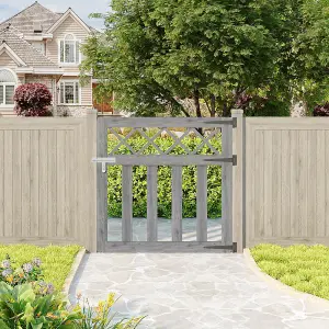 Durable Wooden Garden Gate with Elegant Cross Top Feature 90cm W x 90cm H