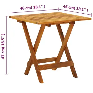 Berkfield Bistro Table 46x46x47 cm Solid Acacia Wood