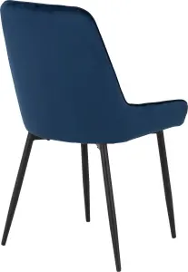 Avery LUXE Blue Velvet Dining Chair x2 Velvet Fabric Priced per Pair