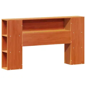 Berkfield Bookcase Bed without Mattress Wax Brown 140x190cm Solid Wood Pine