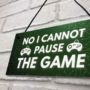 Gamer Sign Player Online Retro Gaming Sign Wall Bedroom Door Sign Gift For Son Dad