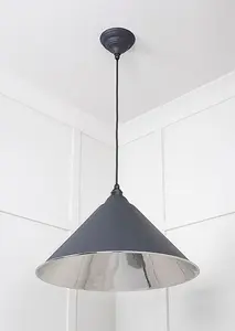 Smooth Nickel Hockley Pendant in Slate