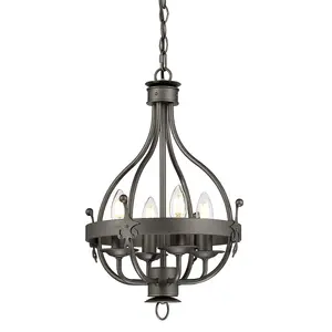 Elstead Windsor Chandelier 4 Light Graphite Finish, E14