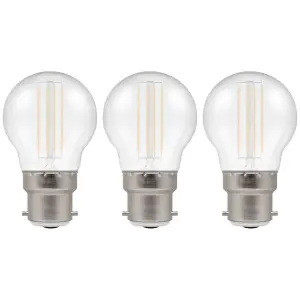 Crompton Lamps LED Golfball 4.5W B22 Harlequin IP65 White Translucent (3 Pack)