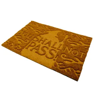 The Lord Of The Rings You Shall Not P Embossed Door Mat Brown (40cm x 60cm)