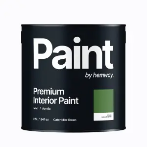 Hemway Interior Paint Matt Acrylic Caterpillar Green 2.5L Tin Durable Emulsion Walls Ceilings Kitchen Bathroom All Rooms