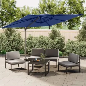 Berkfield Double Top Cantilever Garden Parasol Azure Blue 300x300 cm