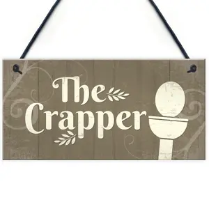 Red Ocean The Crapper Shabby Chic Bathroom Signs And Plaques Funny Novelty Toilet Sign For Door Wall Decor Gifts