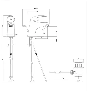 GoodHome Blyth Basin Mono mixer Tap