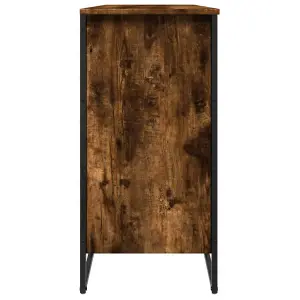 Berkfield Shoe Cabinet Smoked Oak 80x38x78 cm Engineered Wood