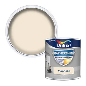 Dulux Weathershield Magnolia Smooth Matt Masonry paint, 250ml Tester pot