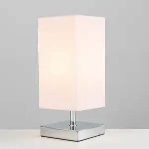 Hodei 30cm Table Lamp (Set of 2) Chrome / Dusky Pink / LED Bulb