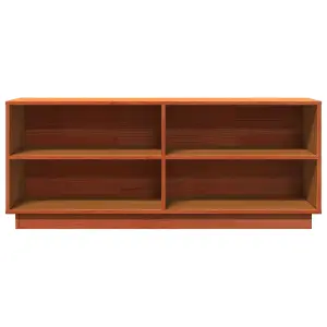 Berkfield Shoe Cabinet Wax Brown 110x34x45 cm Solid Wood Pine