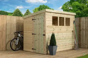 Empire 2500  Pent 7X5 pressure treated tongue and groove wooden garden shed door left side panel (7' x 5' / 7ft x 5ft) (7x5)