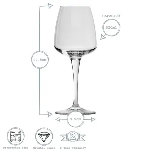 Bormioli Rocco - Aurum Red Wine Glasses - 520ml - Pack of 6