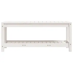 Berkfield Garden Bench White 108x35x45 cm Solid Wood Pine