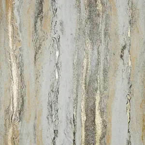 Zion Metallic Wallpaper In Grey And Gold