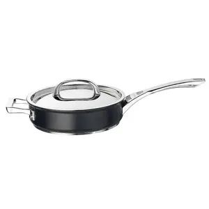 Circulon Infinite Black Round Aluminium Dishwasher Safe Non-Stick Covered Saute Pan 24cm, 2.8L