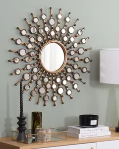 Beliani Glam Wall Mirror BLOIS Metal Gold