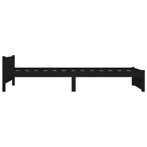 Berkfield Bed Frame Black Solid Wood 75x190 cm Small Single