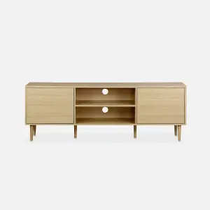 sweeek. 60cm wood-effect TV stand Mika Natural 160x40x56 cm