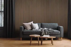 Fuse Acoustic Wooden Wall Panel in Smoked Oak, 2.4m x 0.6m