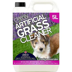 Cleenly Artificial Grass Cleaner for Dogs - Eliminates Pet Urine Stains and Odours - Lovely Lavender Fragrance (5 Litres)