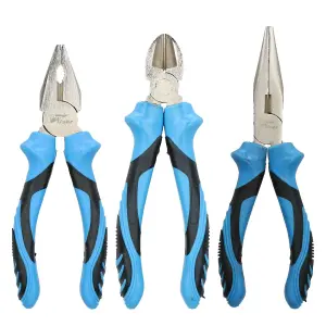 150mm Plier Set Combination Straight Long Nose Diagonal Side Cutter Mixed Set