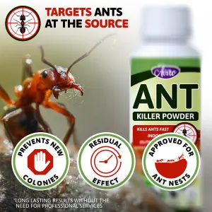 Aviro Ant Killer Powder - Naturally Derived, Pet Friendly Ant Powder Approved For Use On Lawns & Ant Nests. 300g