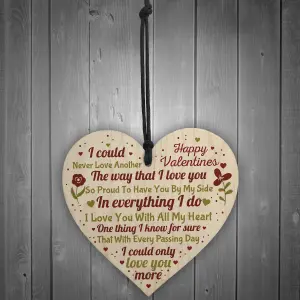 Red Ocean Valentines Day Wooden Heart Gifts Keepsake For Boyfriend Girlfriend Husband Wife Gifts For Him Her