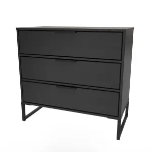 Madrid 3 Drawer Chest in Black Ash (Ready Assembled)