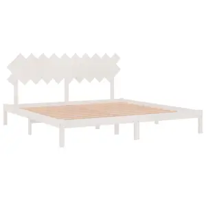 Berkfield Bed Frame White 200x200 cm Solid Wood