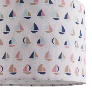 Printed Multicolour Sail boat Light shade (D)25cm