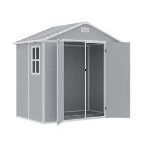 8x4ft Shed Apex Roof Garden PP Tool Shed Outdoor Patio Storage House