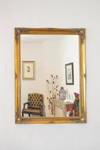 MirrorOutlet Hamilton Vintage Gold Antique Design Wall Mirror 116 x 90cm