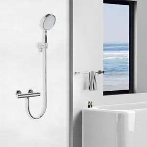 Thermostatic Shower Mixer Bar Single Lever Exposed Bath Shower Mixer Valve Anti Scald Tap