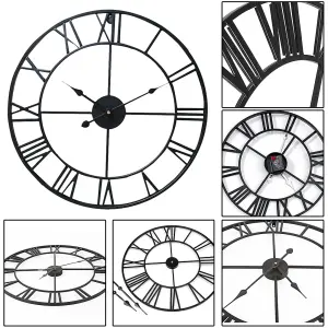 Silent Roman Numeral Wall Clocks for Living Room Kitchen 400mm