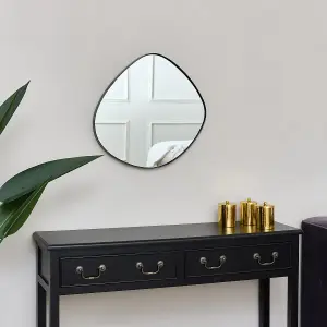 Melody Maison Black Asymmetrical Pebble Wall Mirror 50cm x 50cm