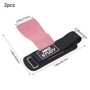 Pink Wrist Straps Weight Lifting Gloves