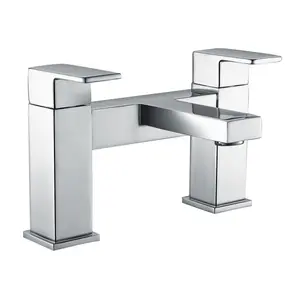 RAK Cubis Polished Chrome Modern Bath Filler Tap Solid Brass