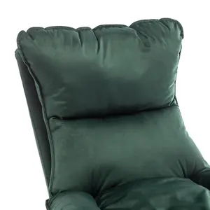 Velvet Bottle Green Pierina Accent Chair