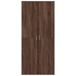 Berkfield Shoe Cabinet Brown Oak 80x39x178 cm Engineered Wood