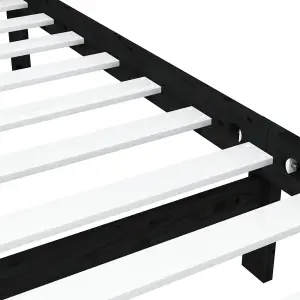 Berkfield Bed Frame Black Solid Wood 90x200 cm