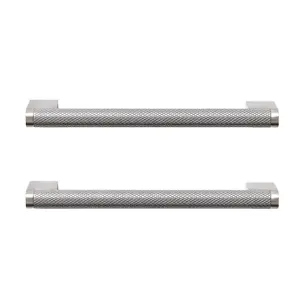 GoodHome Khara Embellished Nickel effect Kitchen Cabinet Bar Handle (L)18.8cm (D)36mm, Pack of 2