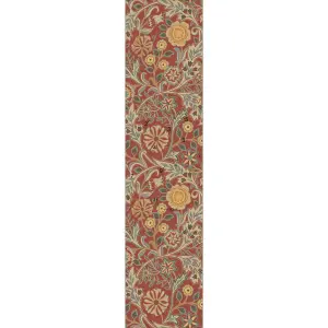 William Morris 127400 Russet Wilhlemina Floral Runner Rug - Long 67x230cm