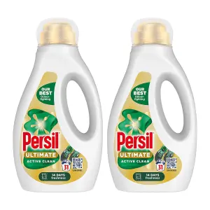 Persil Ultimate Liquid Detergent Active Clean Stain Removal 31 Washes 837ml, 2pk