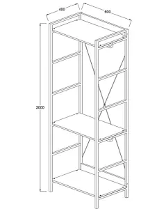 Dual Hanging Open Wardrobe Riviera Oak Bedroom Furniture