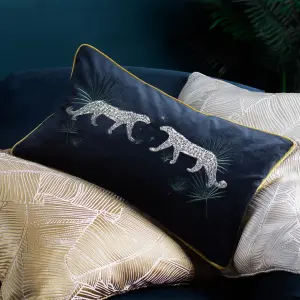 Wylder Dusk Leopard Embroidered Cushion Cover