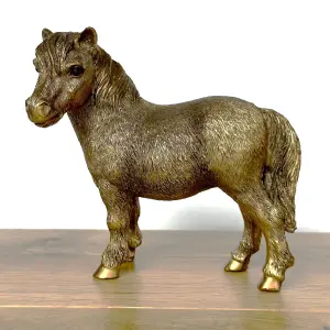 Shetland Pony figurine from the Leonardo Reflections Bronzed range, gift boxed.