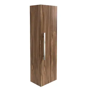 SunDaze Walnut 1200mm Bathroom Wall Mounted Tall Storage Unit Cupboard Cabinet